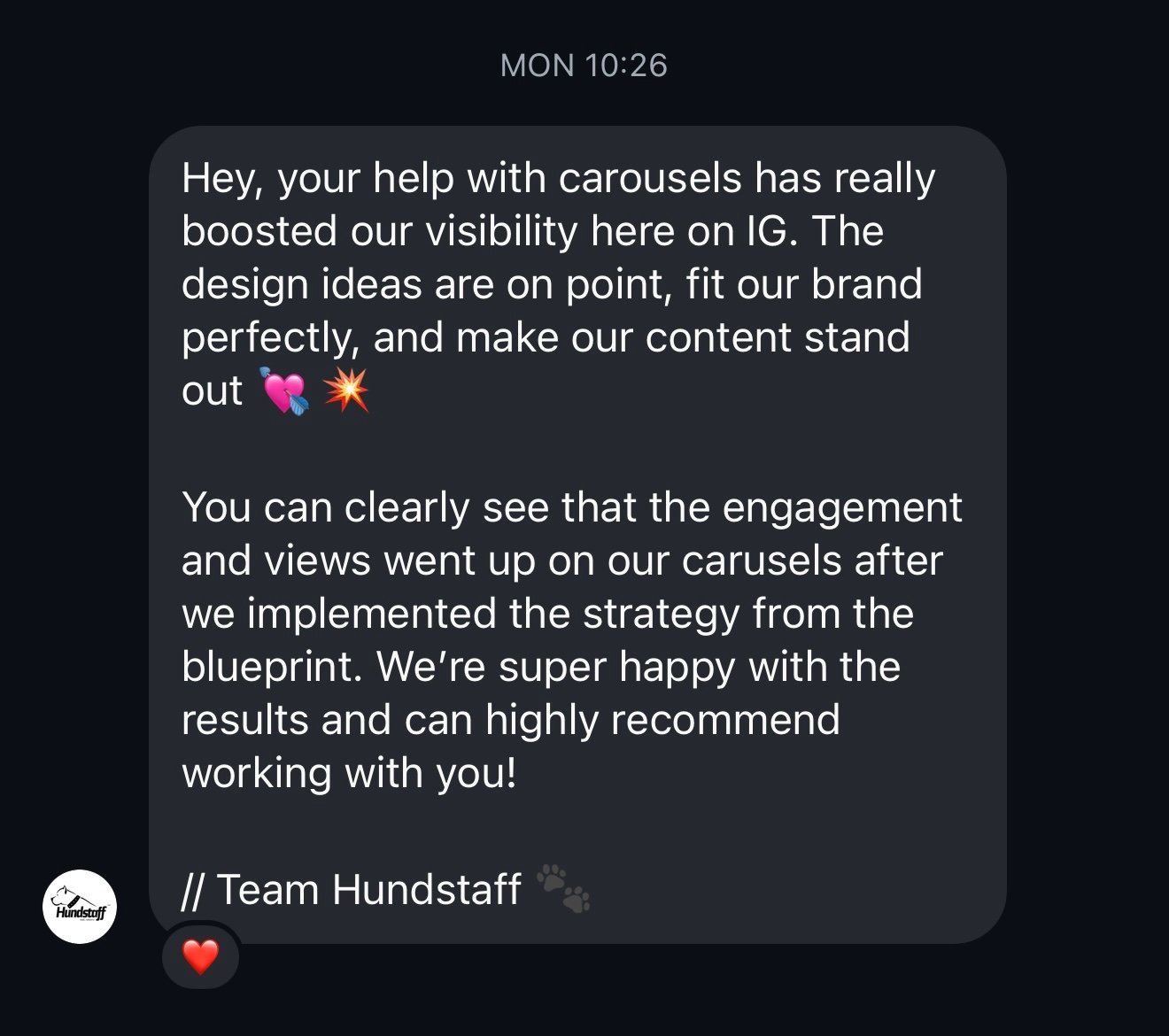 Team Hundstaff testimonial